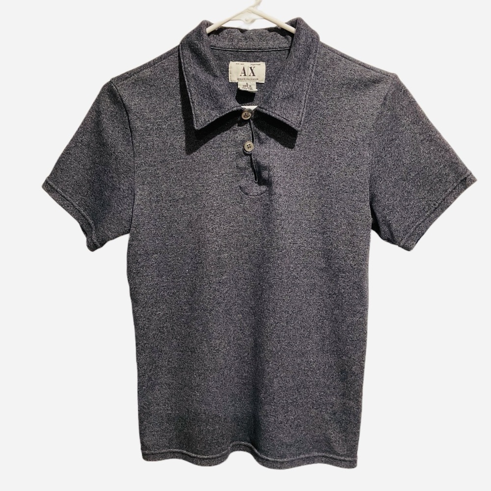 Armani Exchange A/X Women’s Polo Shirt Short Sleeve Blue Marled